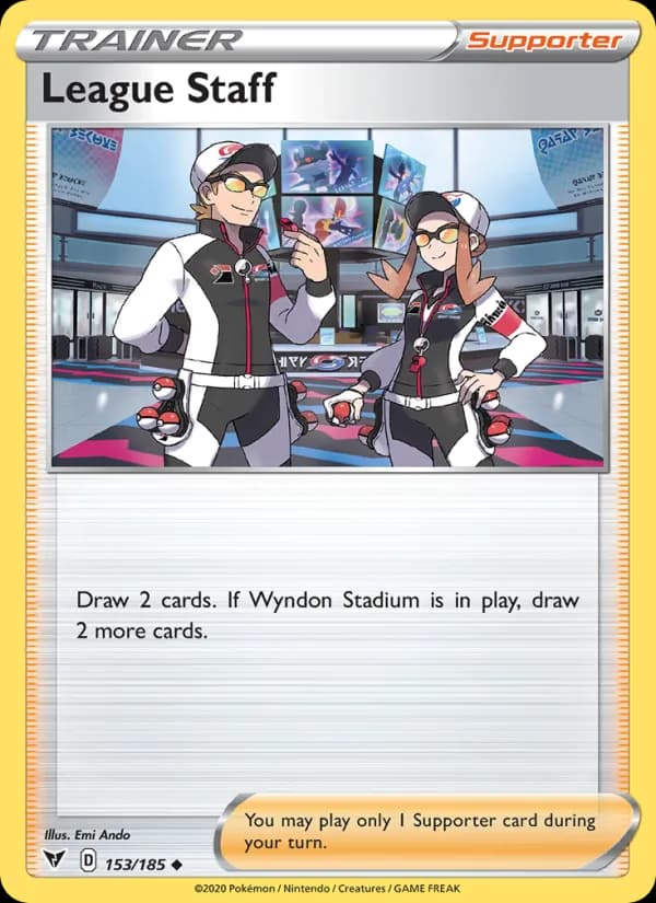 League Staff card in English