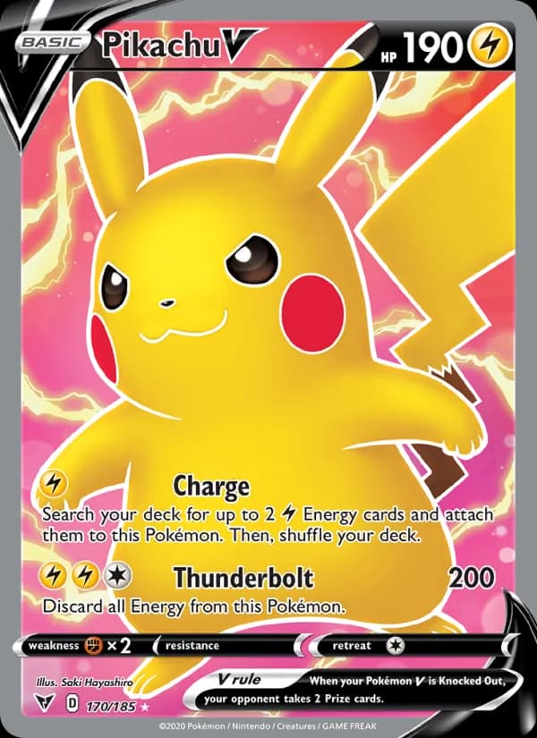 Pikachu V card in English