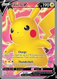 Pikachu V card in English