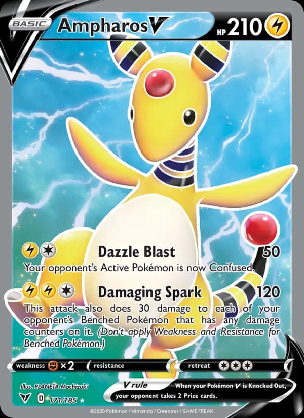 Ampharos V card in English