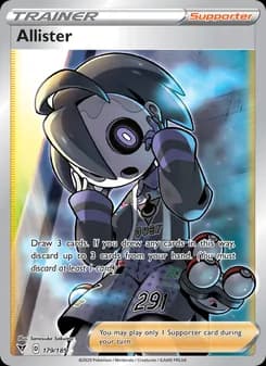Allister card in English