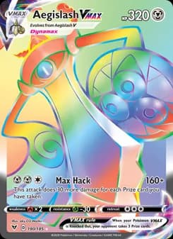 Aegislash VMAX card in English