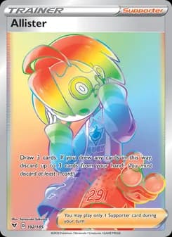 Allister card in English