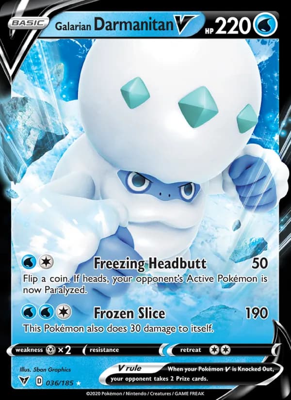 Galarian Darmanitan V card in English