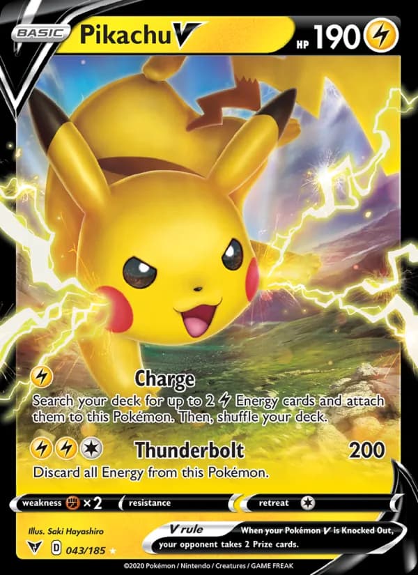 Pikachu V card in English