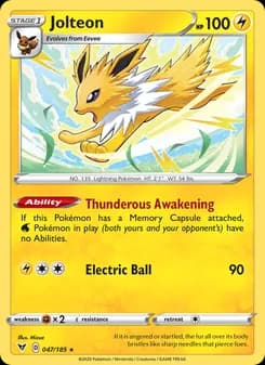 Jolteon card in English