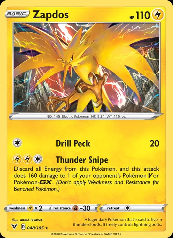 Zapdos card in English