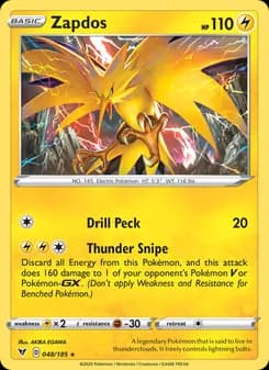 Zapdos card in English