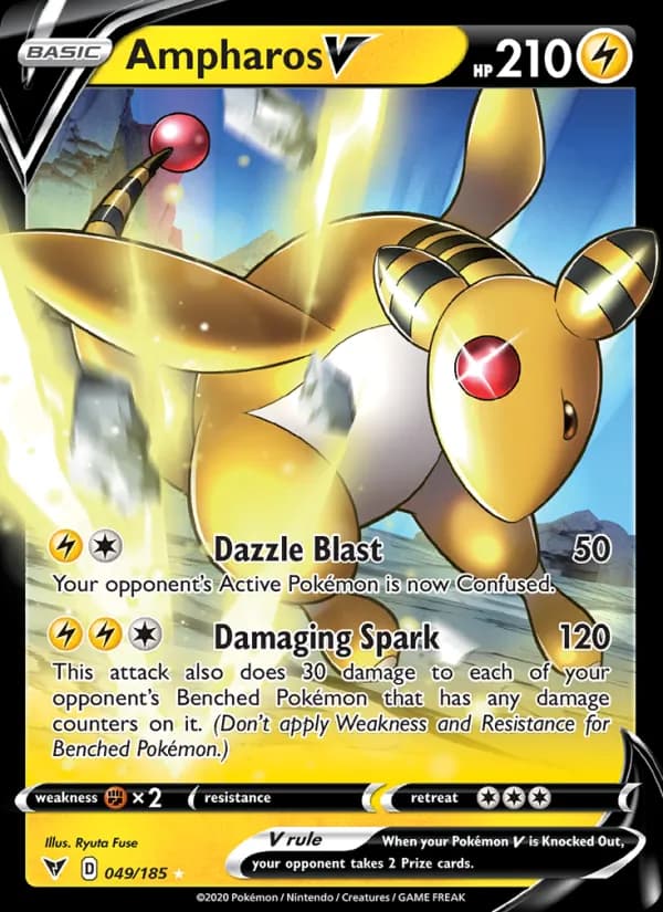 Ampharos V card in English