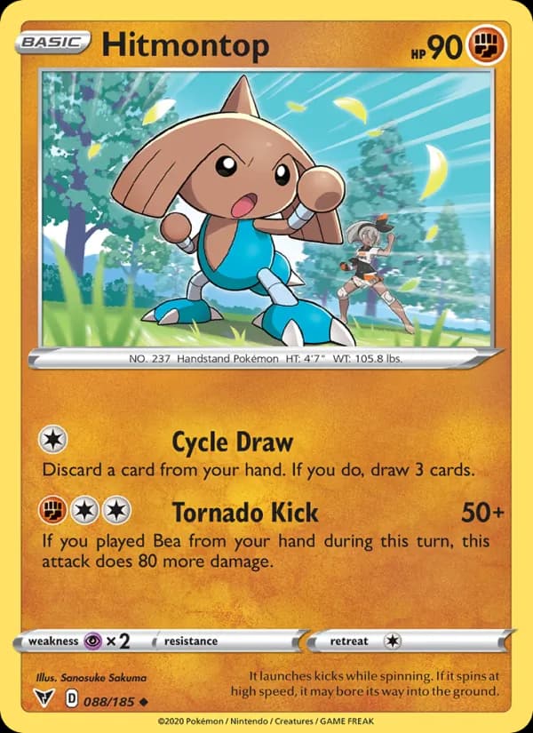 Hitmontop card in English