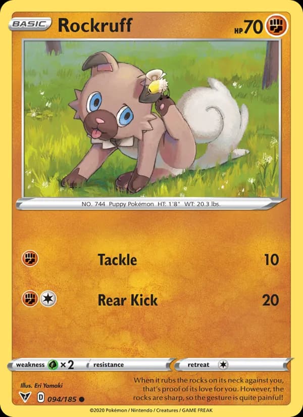 Rockruff card in English