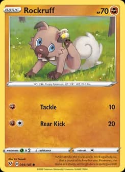 Rockruff card in English