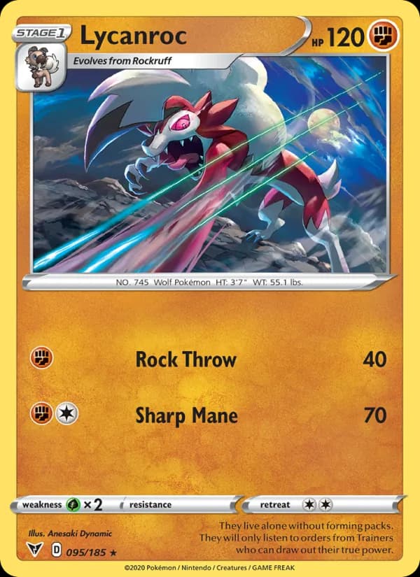 Lycanroc card in English