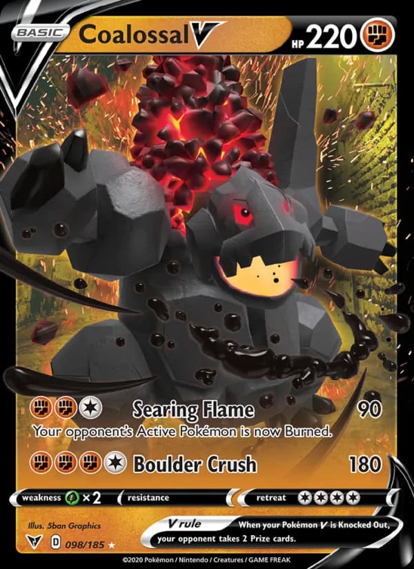 Coalossal V card in English