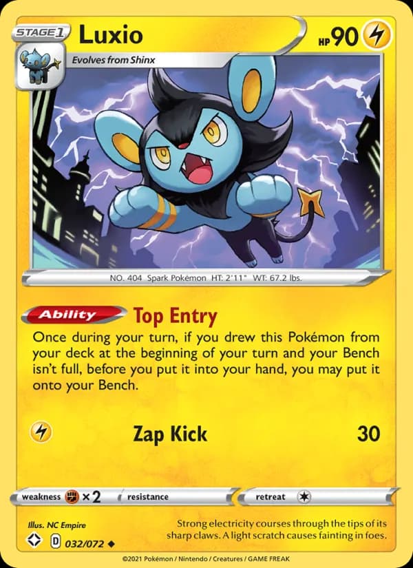 Luxio card in English