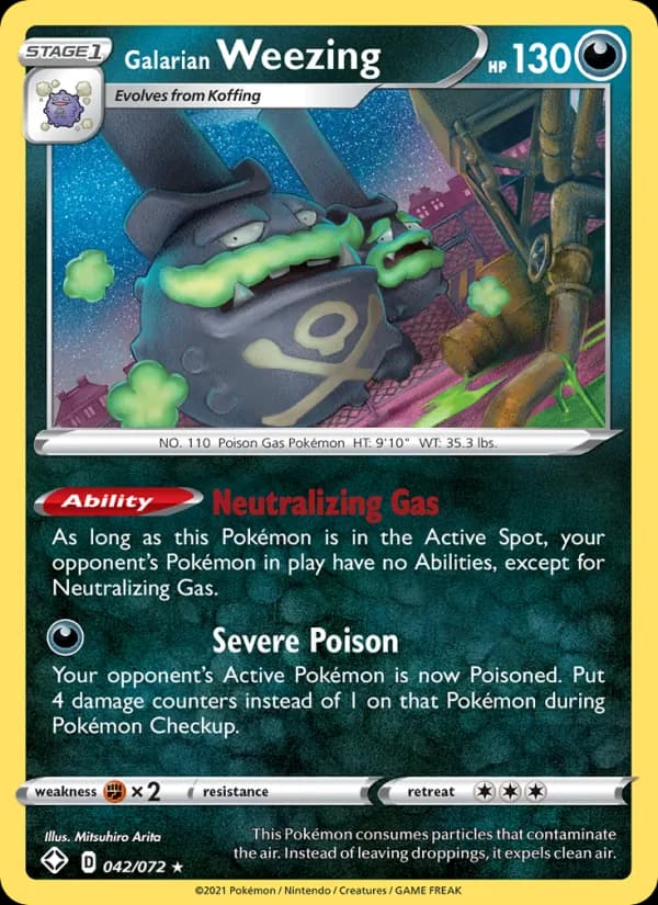 Galarian Weezing card in English