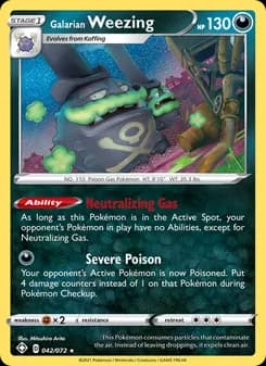 Galarian Weezing card in English