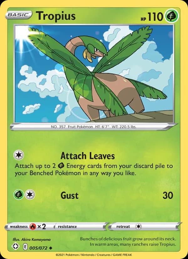 Tropius card in English