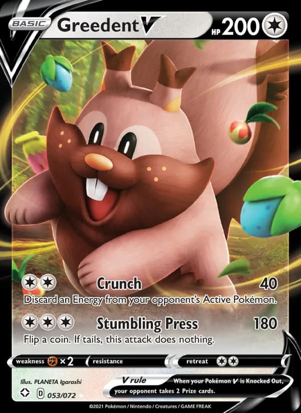 Greedent V card in English