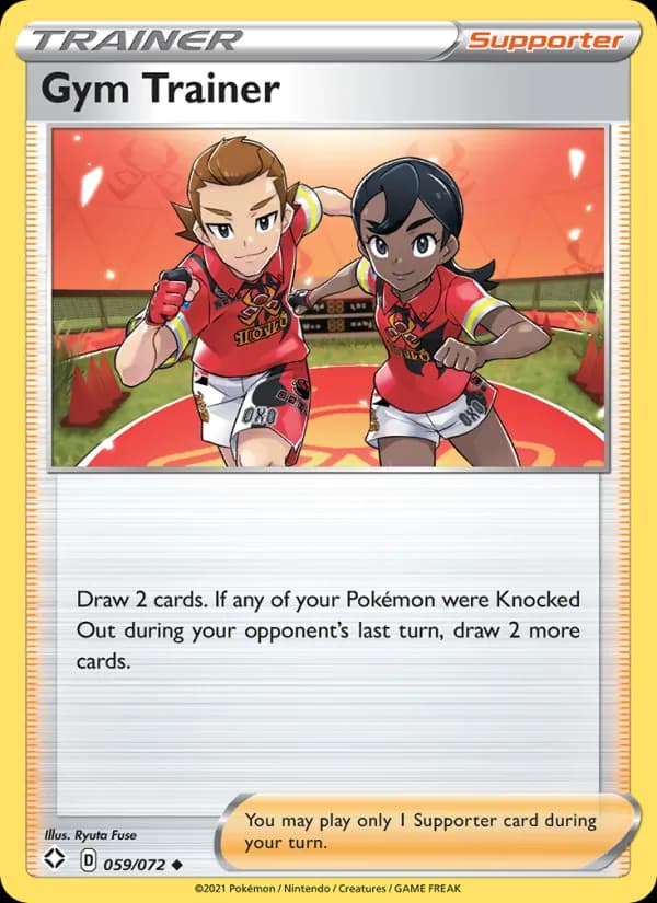 Gym Trainer card in English