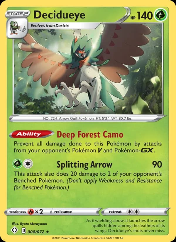 Decidueye card in English