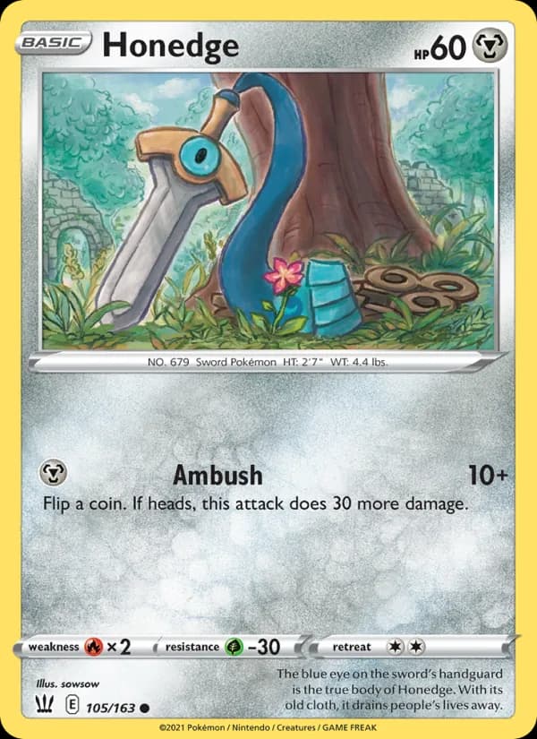 Honedge card in English