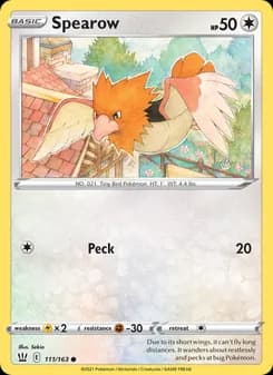 Spearow card in English