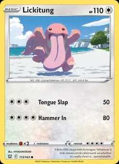 Lickitung card in English