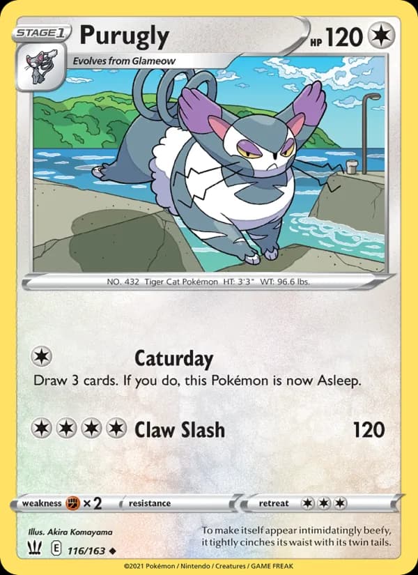 Purugly card in English