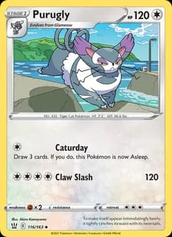 Purugly card in English