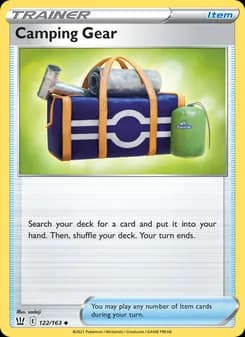 Camping Gear card in English