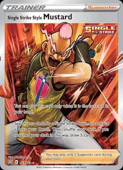 Single Strike Style Mustard card in English