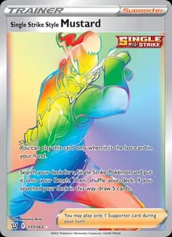 Single Strike Style Mustard card in English
