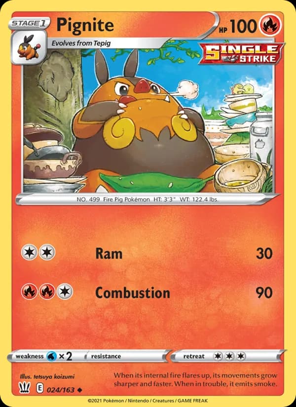 Pignite card in English
