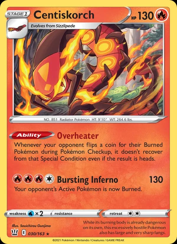 Centiskorch card in English
