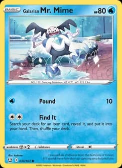 Galarian Mr. Mime card in English