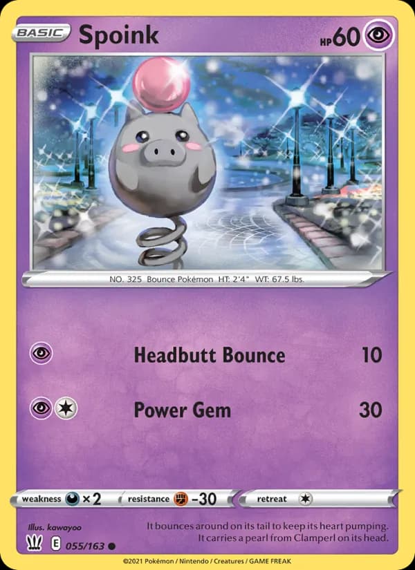 Spoink card in English
