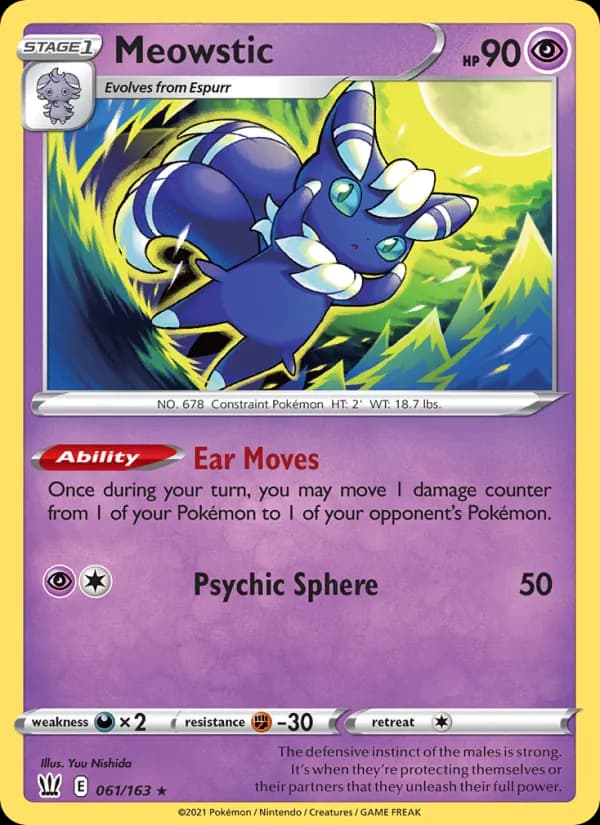 Meowstic card in English