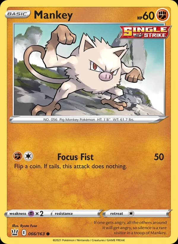 Mankey card in English