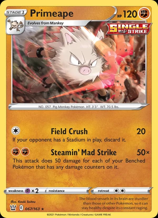 Primeape card in English