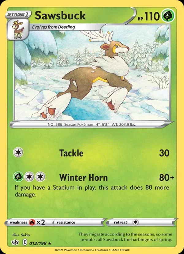 Sawsbuck card in English