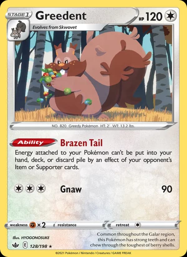 Greedent card in English