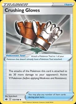 Crushing Gloves card in English