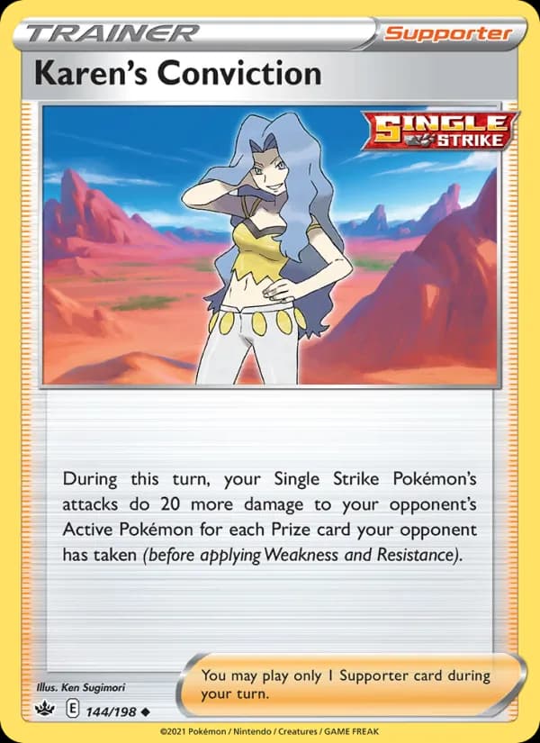 Karen's Conviction card in English