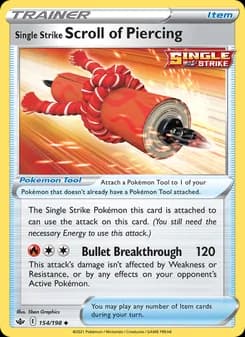 Single Strike Scroll of Piercing card in English