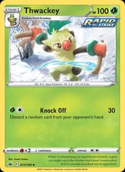 Thwackey card in English