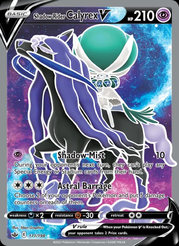 Shadow Rider Calyrex V card in English