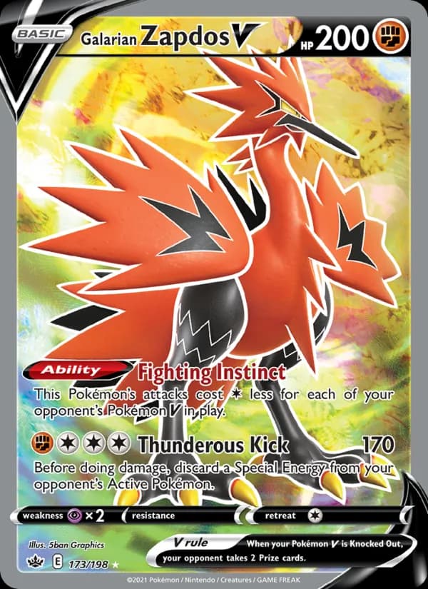 Galarian Zapdos V card in English