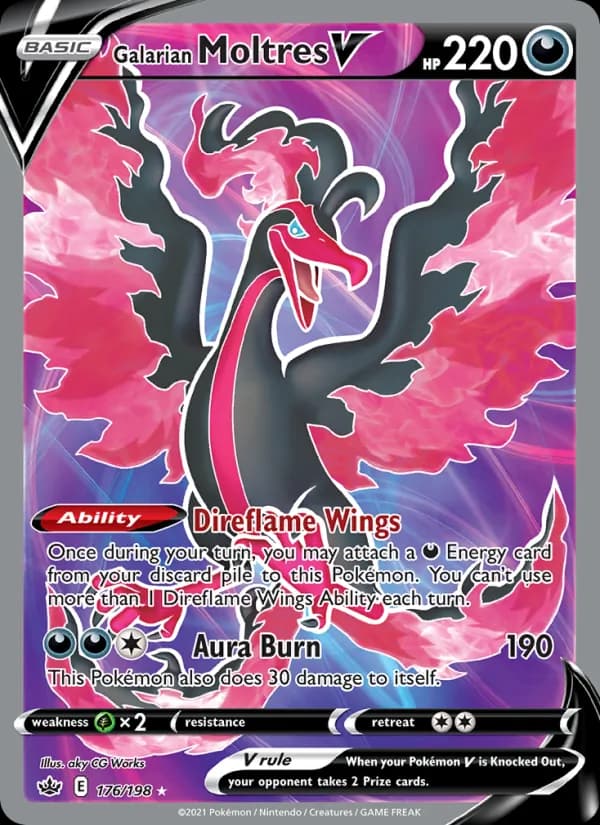 Galarian Moltres V card in English