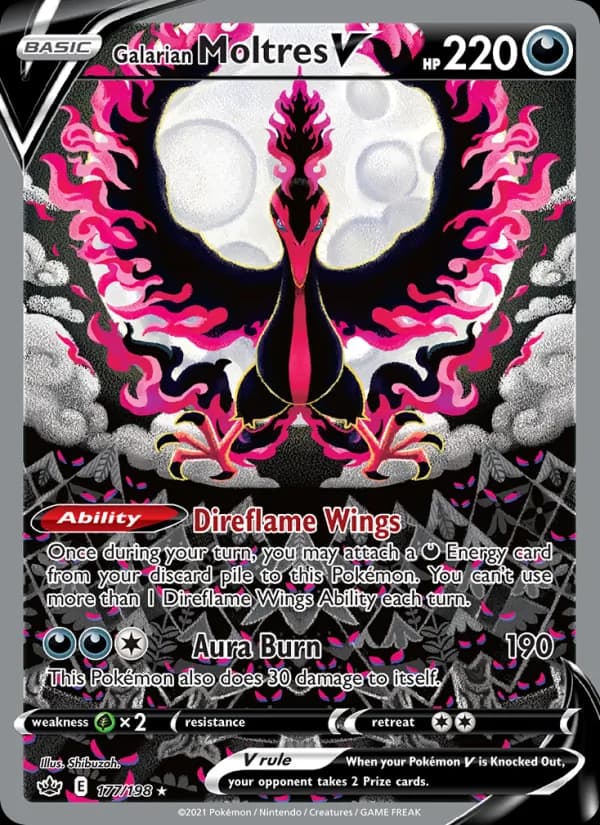 Galarian Moltres V card in English